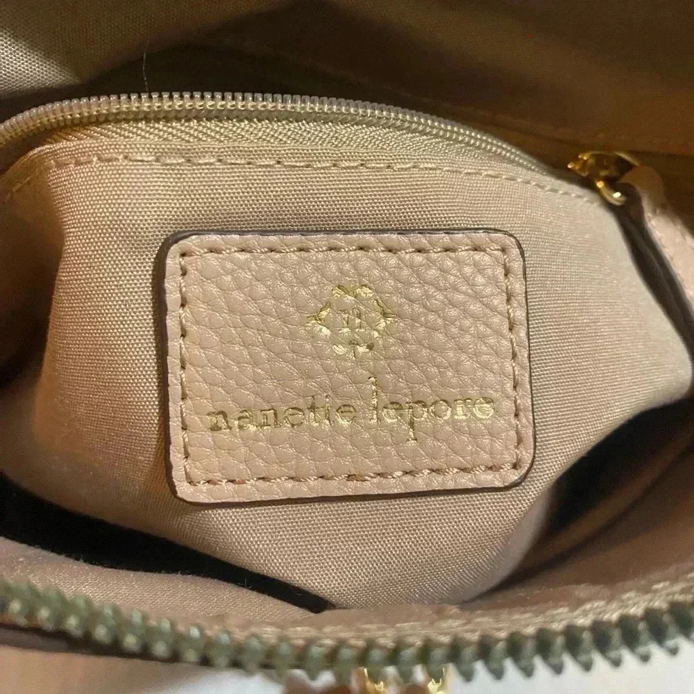 Nanette lepore faux  pebbled  leather pink crossbody handbag